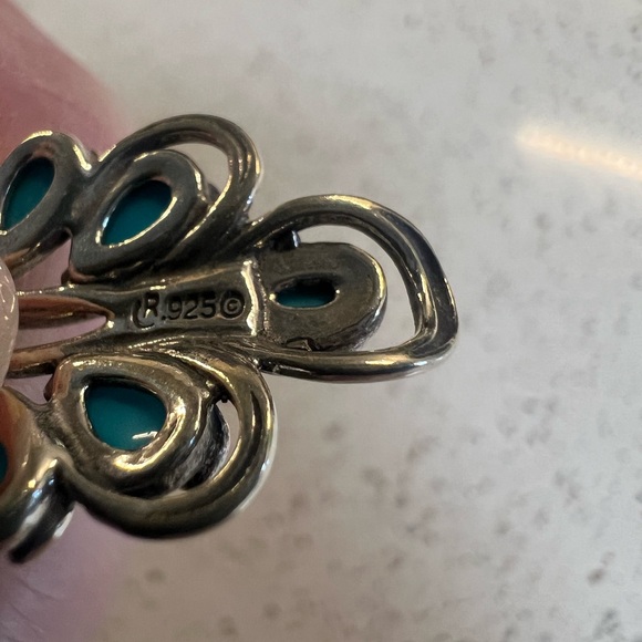 Carolyn Pollack Sterling Silver & Turquoise Chandelier Style Earrings. - Picture 3 of 4